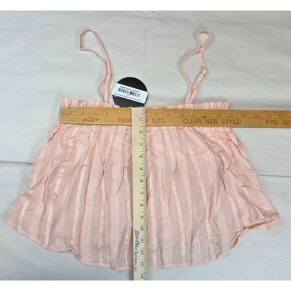 Mitto Shop Crop Tank Top Short Flowy Peach Textured Womens Small NWT - Picture 7 of 9